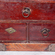 Japanese Antique Wooden Funa Tansu Chest 5 Drawers Merchant Ship Box Meiji16