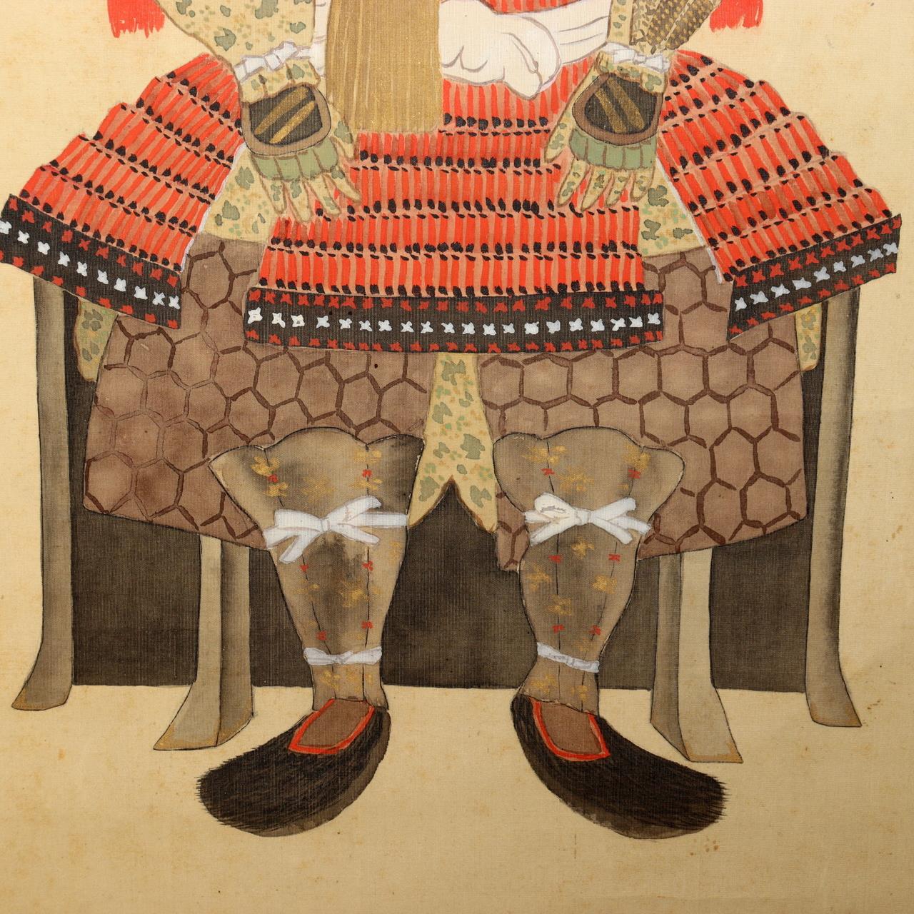 Japanese Antique Samurai Armor Kakejiku Hanging Scroll Painting with Box ASO41310