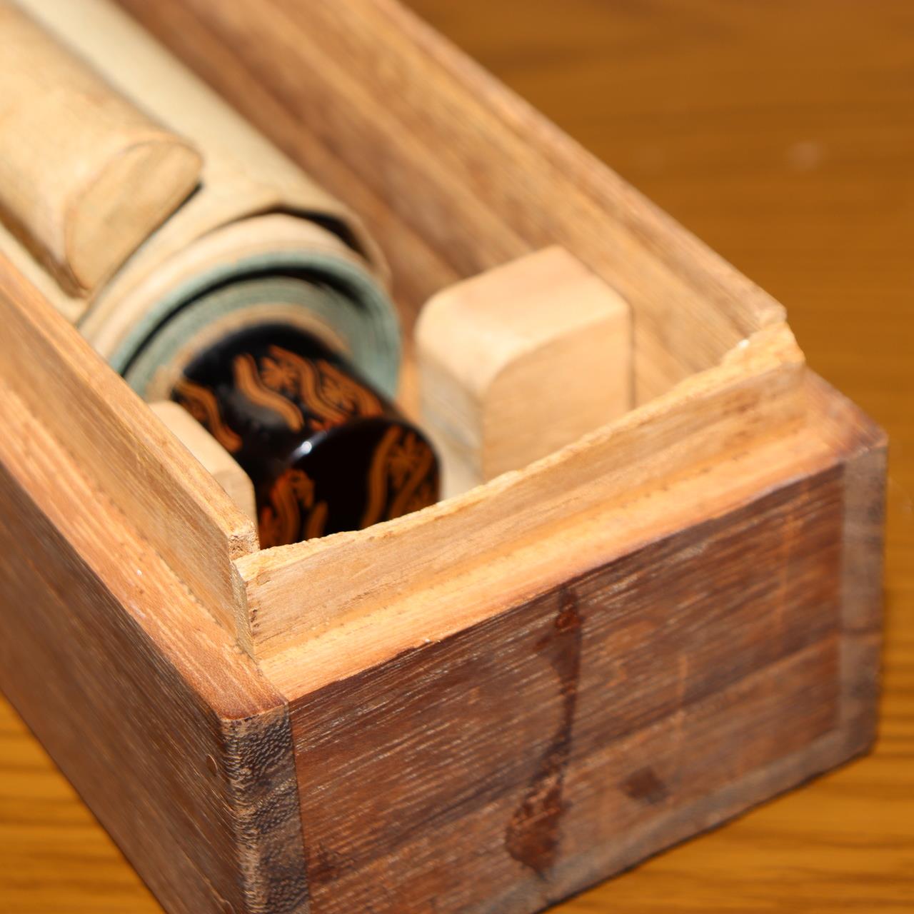 Japanese Antique Samurai Armor Kakejiku Hanging Scroll Painting with Box ASO41318