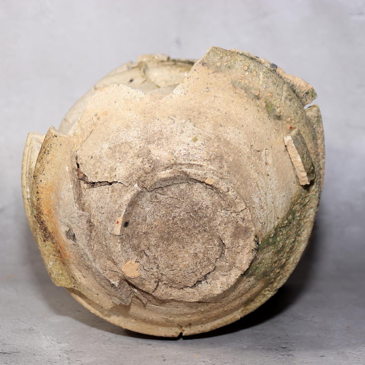 Japanese Antique Yama Chawan Gray Glazed Yama Chawan Fragment Pottery PCP270 -23