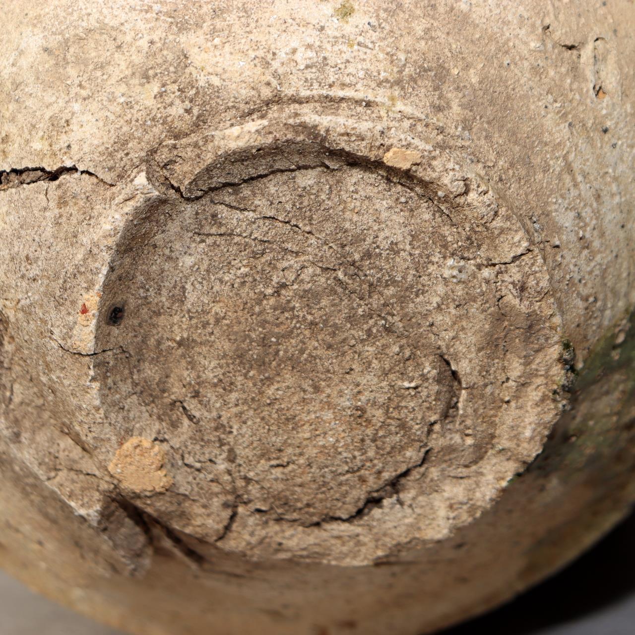 Japanese Antique Yama Chawan Gray Glazed Yama Chawan Fragment Pottery PCP270 -26