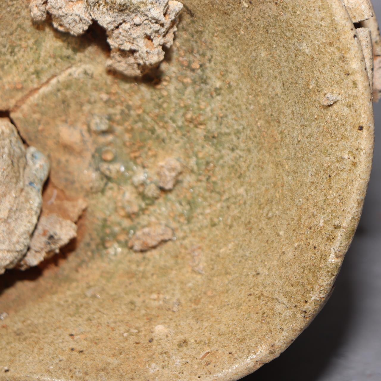 Japanese Antique Yama Chawan Gray Glazed Yama Chawan Fragment Pottery PCP270 -211