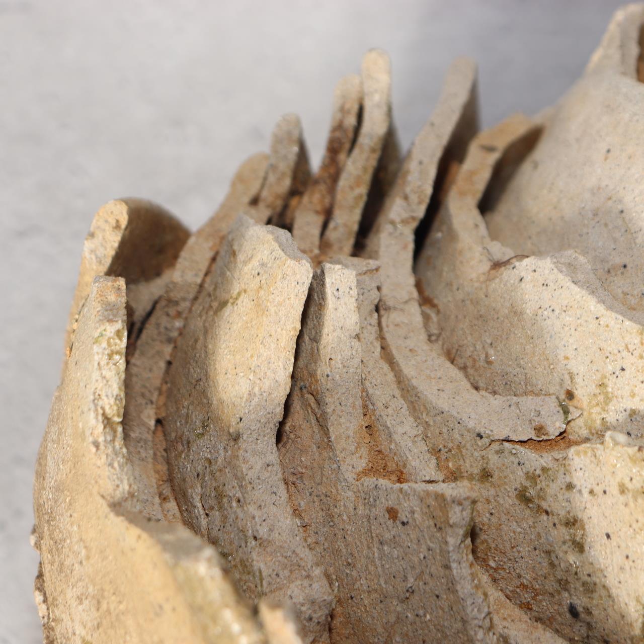 Japanese Antique Yama Chawan Gray Glazed Yama Chawan Fragment Pottery PCP270 -213