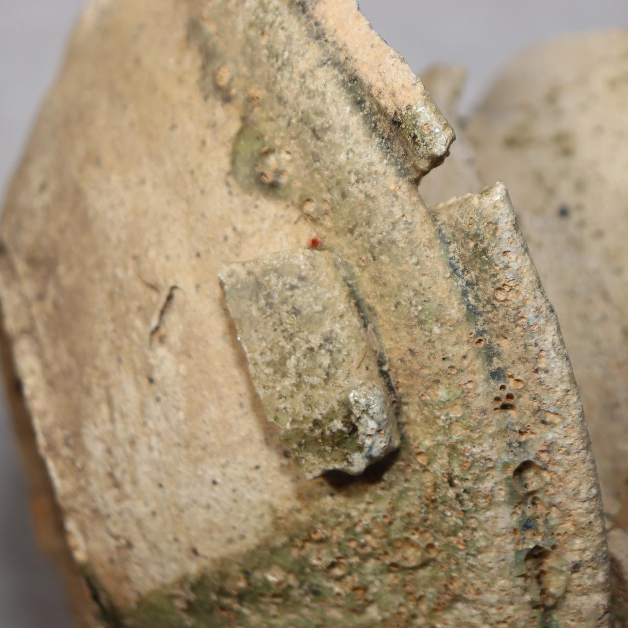 Japanese Antique Yama Chawan Gray Glazed Yama Chawan Fragment Pottery PCP270 -215