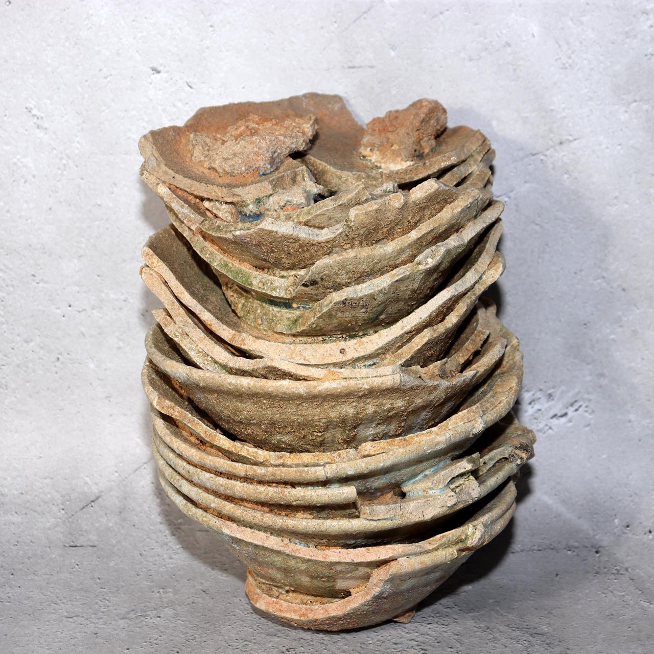 Japanese Antique Sanage Kiln Gray Glazed Yama Chawan Fragment Pottery PCP270 -30