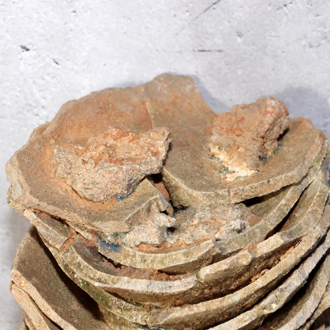 Japanese Antique Sanage Kiln Gray Glazed Yama Chawan Fragment Pottery PCP270 -36