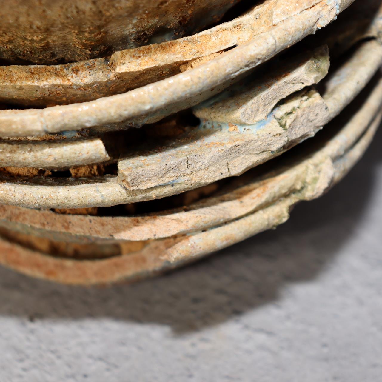 Japanese Antique Sanage Kiln Gray Glazed Yama Chawan Fragment Pottery PCP270 -311