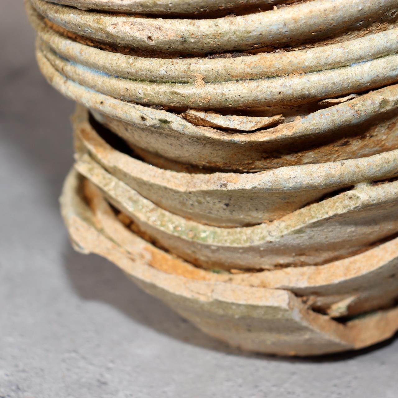 Japanese Antique Sanage Kiln Gray Glazed Yama Chawan Fragment Pottery PCP270 -313