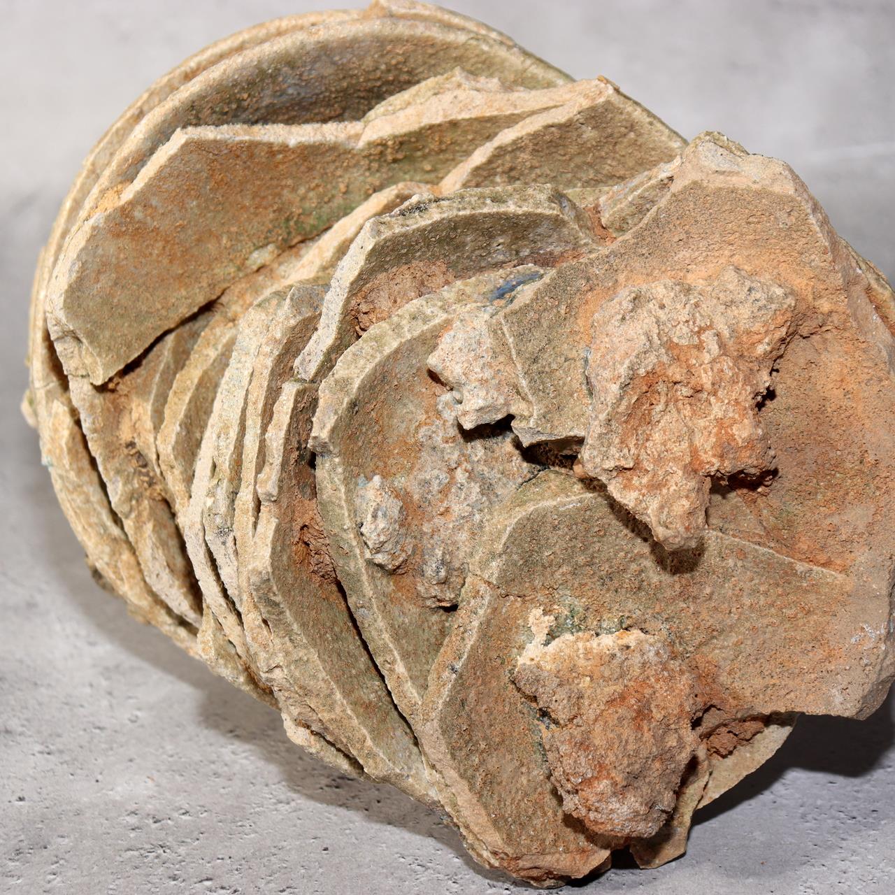 Japanese Antique Sanage Kiln Gray Glazed Yama Chawan Fragment Pottery PCP270 -34