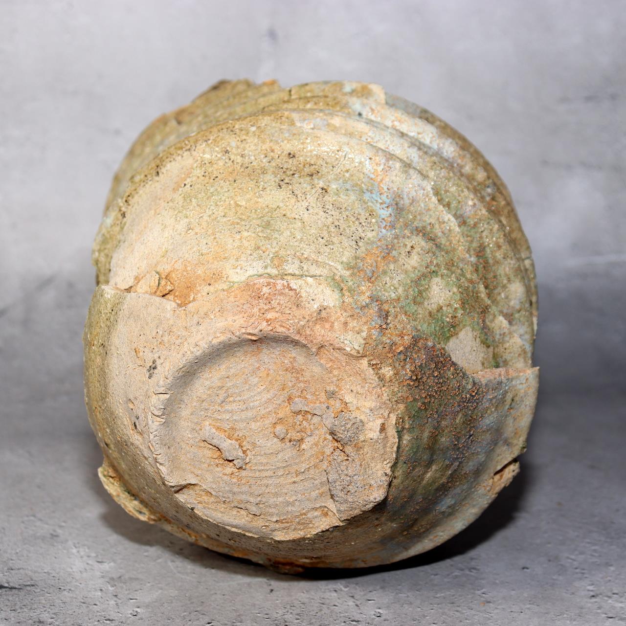 Japanese Antique Sanage Kiln Gray Glazed Yama Chawan Fragment Pottery PCP270 -35