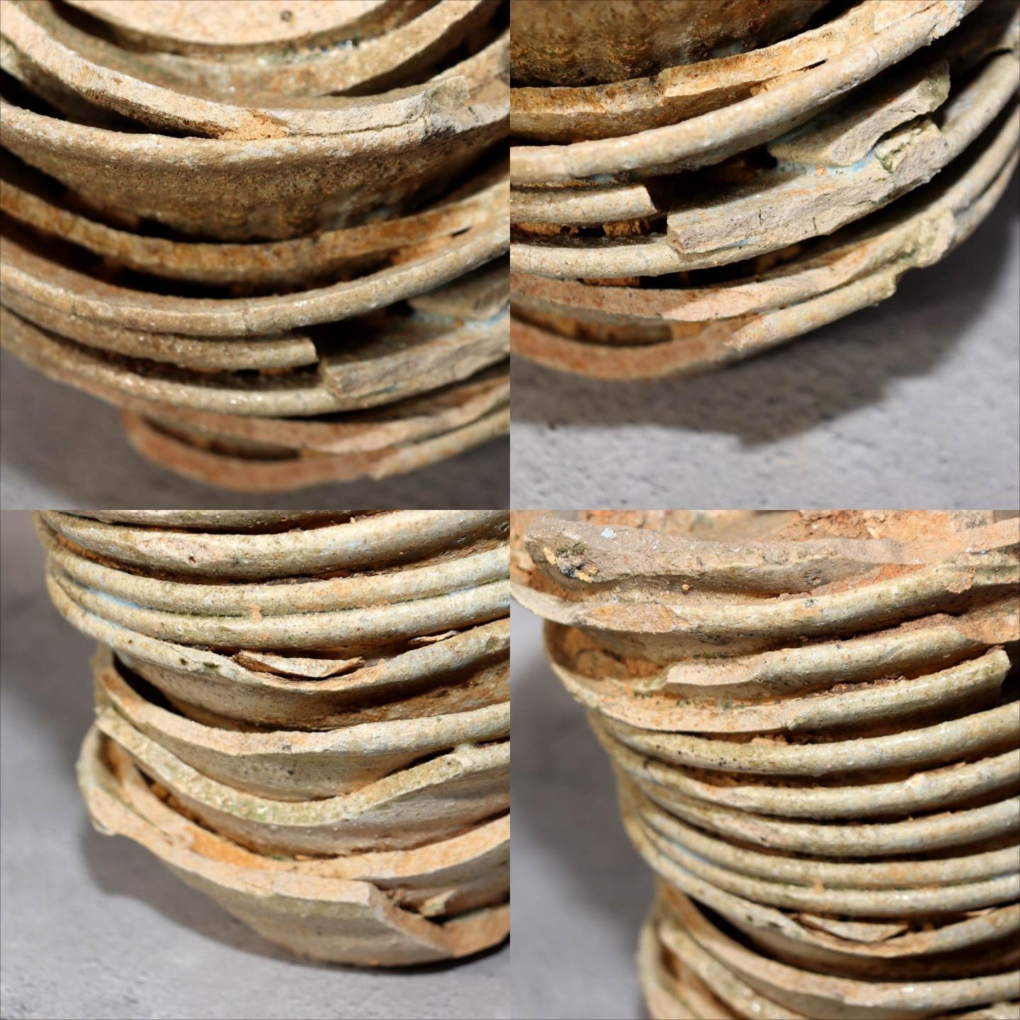 Japanese Antique Sanage Kiln Gray Glazed Yama Chawan Fragment Pottery PCP270 -38