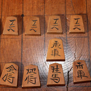 Japanese Antique Wooden Shogi Board with Pieces Go Game Meiji to Early Showa Era4