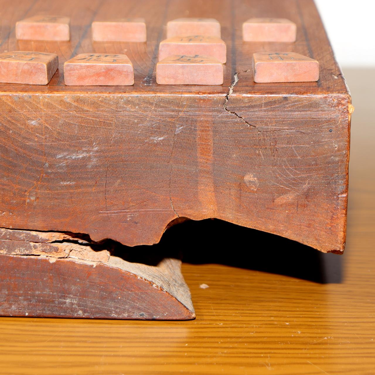 Japanese Antique Wooden Shogi Board with Pieces Go Game Meiji to Early Showa Era15