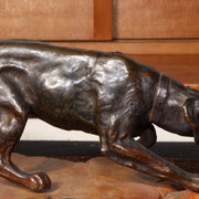 Japanese Vintage Bronze Bloodhound Coonhound Dog Figurine Hunting8