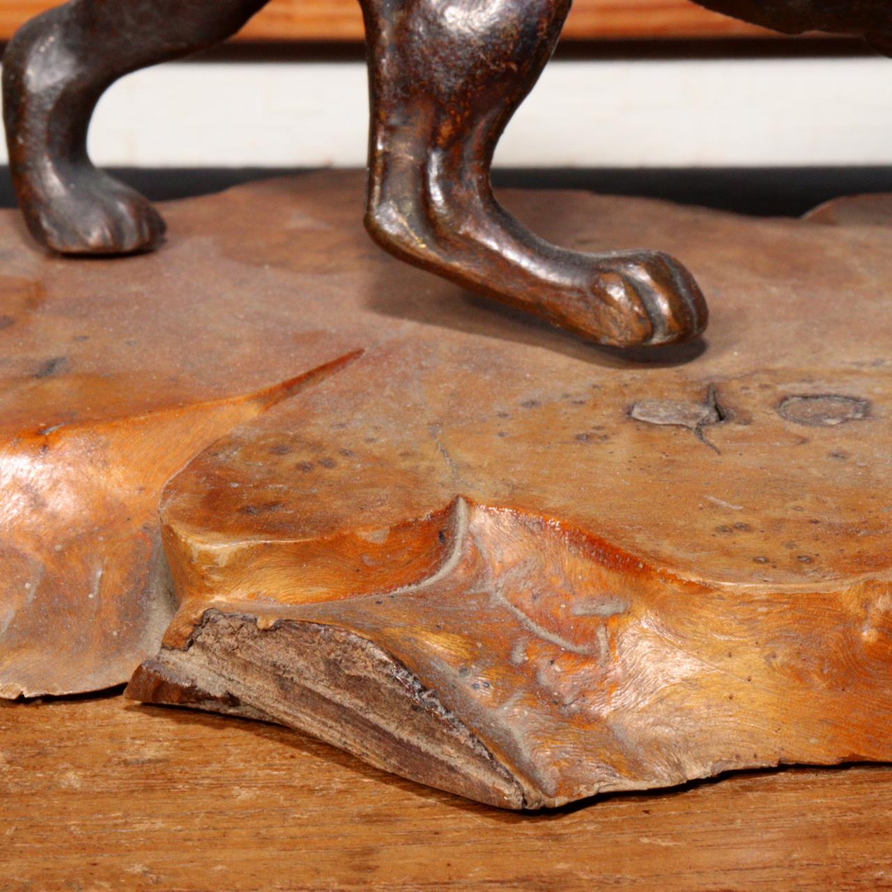 Japanese Vintage Bronze Bloodhound Coonhound Dog Figurine Hunting11