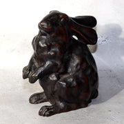 Japanese Bronze Rabbit Figurine Sculpture Ornament Art Work signed BOS9721