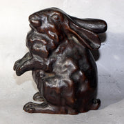 Japanese Bronze Rabbit Figurine Sculpture Ornament Art Work signed BOS9720