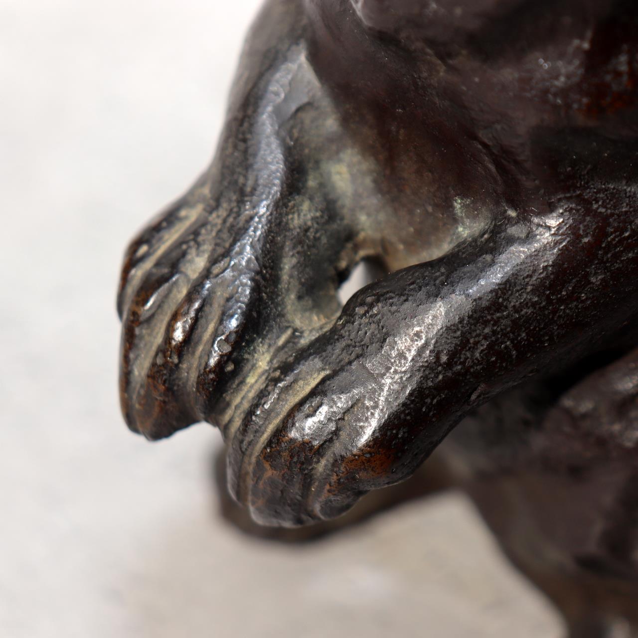 Japanese Bronze Rabbit Figurine Sculpture Ornament Art Work signed BOS97216