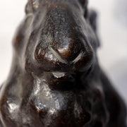 Japanese Bronze Rabbit Figurine Sculpture Ornament Art Work signed BOS97217