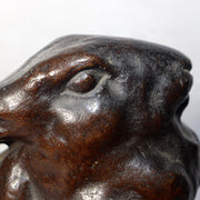 Japanese Bronze Rabbit Figurine Sculpture Ornament Art Work signed BOS97218