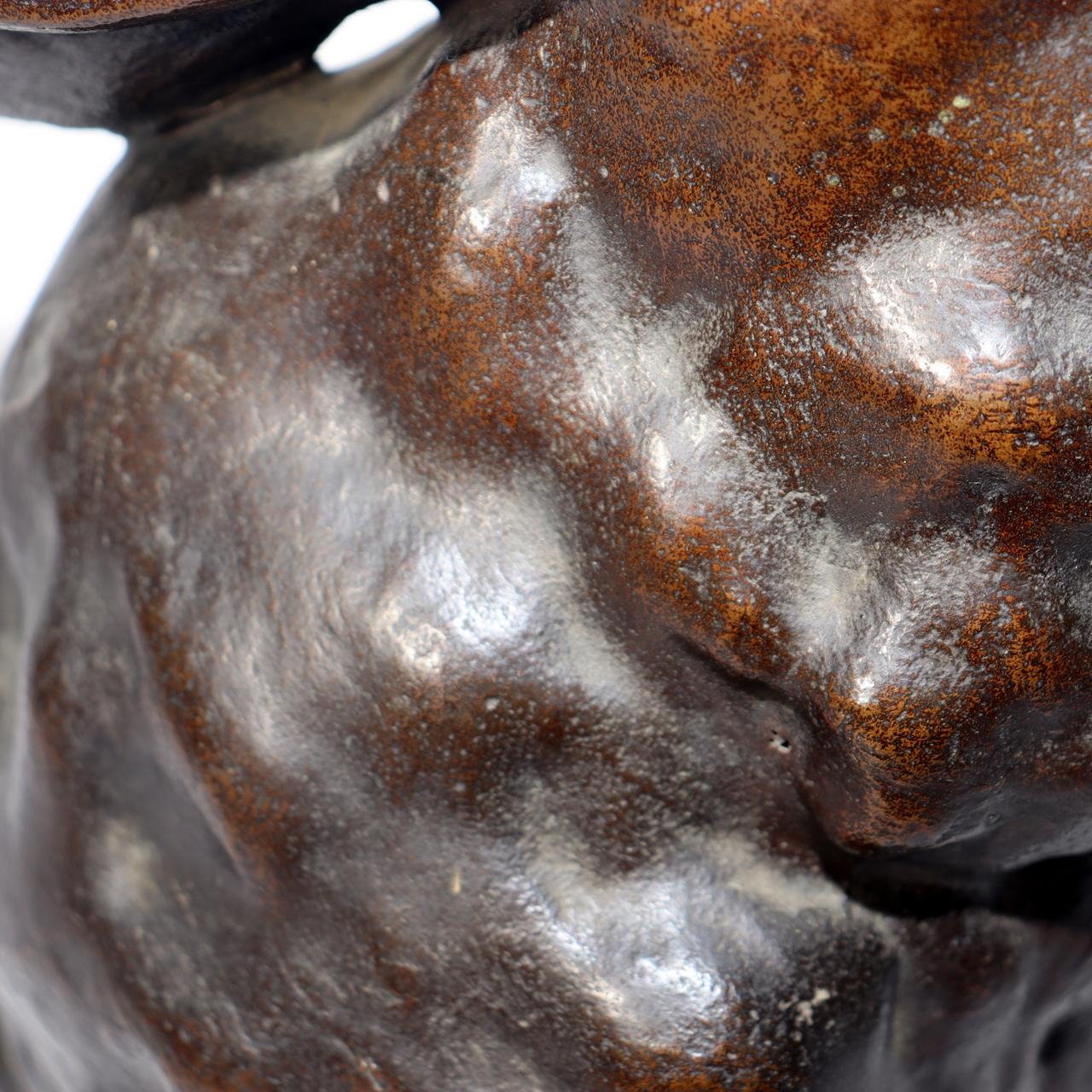 Japanese Bronze Rabbit Figurine Sculpture Ornament Art Work signed BOS97220