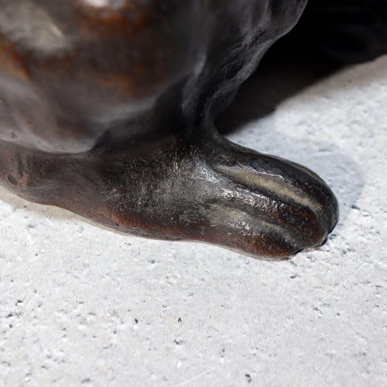 Japanese Bronze Rabbit Figurine Sculpture Ornament Art Work signed BOS97221