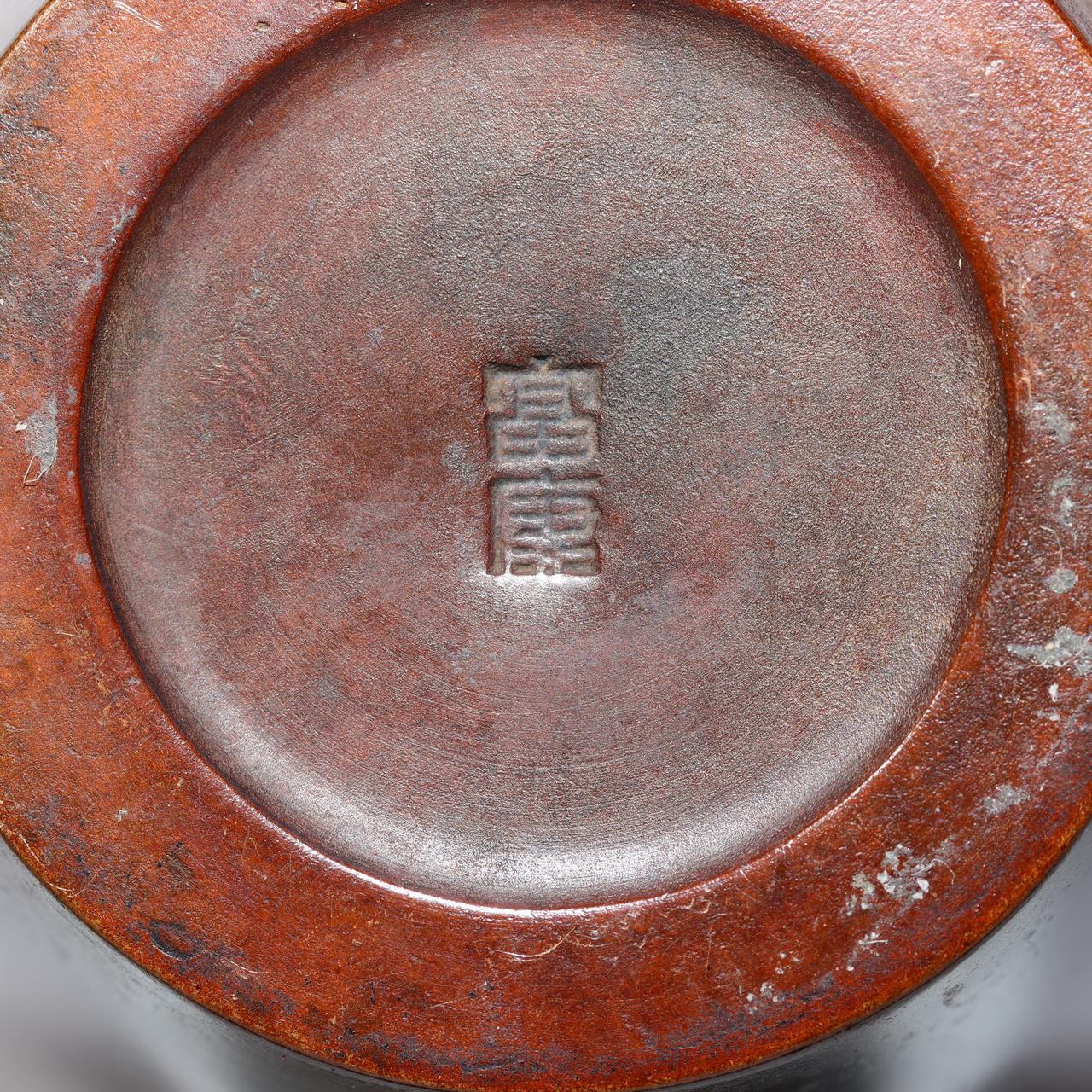 Japanese Bronze Flower Vase Signed artist Tomiyasu Aida Metal Art Ikebana BV68813