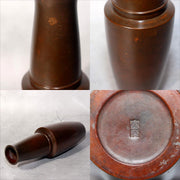 Japanese Bronze Flower Vase Signed artist Tomiyasu Aida Metal Art Ikebana BV6888