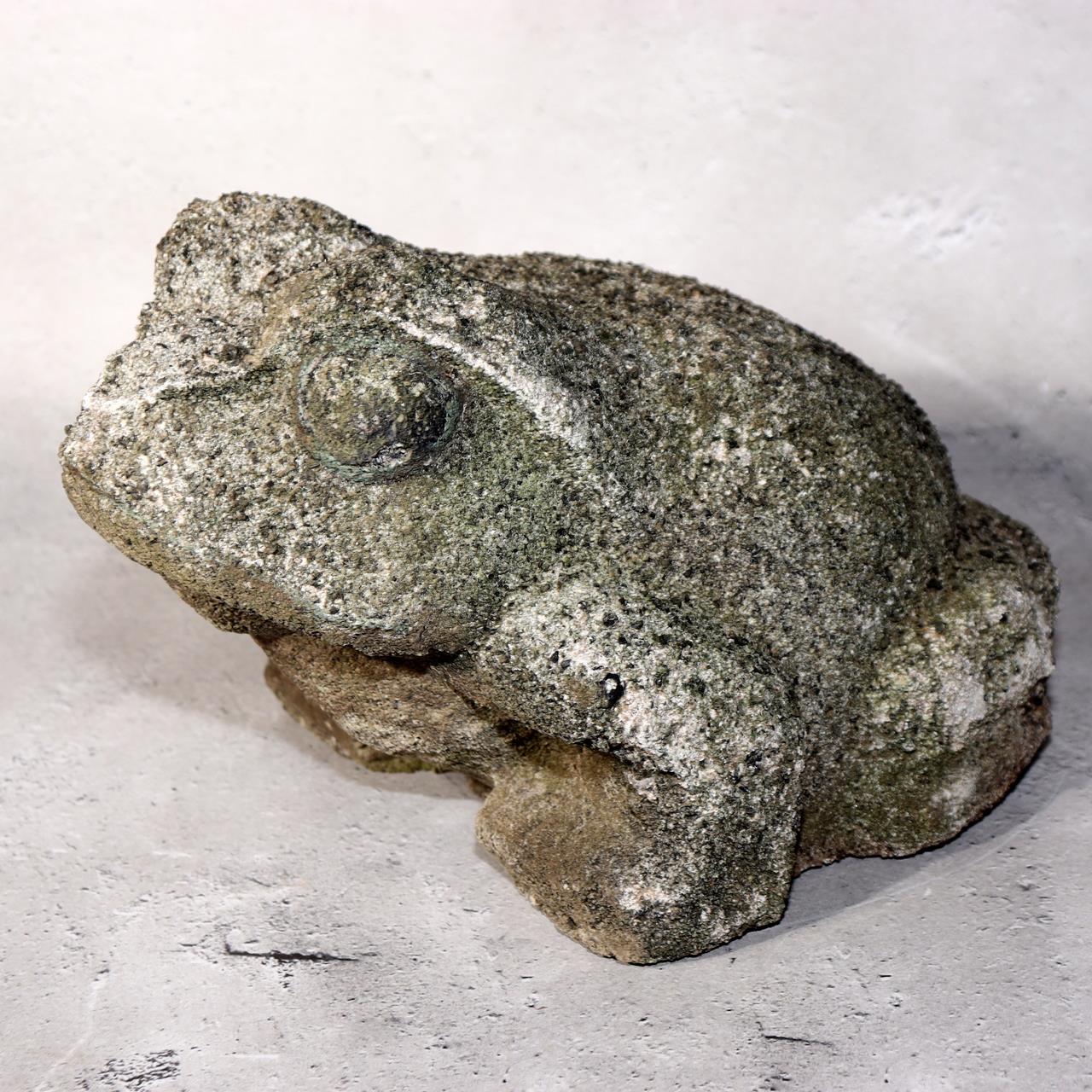 Japanese Garden Frog Ornament Vintage Cement Stone Sculpture Outdoor Decor0