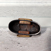 Japanese Edo Period Sword Fitting Kashira Bronze Shell Design Tsuba Part VG4062