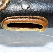 Japanese Edo Period Sword Fitting Kashira Bronze Shell Design Tsuba Part VG4065