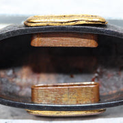 Japanese Edo Period Sword Fitting Kashira Bronze Shell Design Tsuba Part VG4068