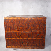 Japanese Wooden Sewing Box Tansu Chest of Drawers Keyaki Wood Vintage Haribako0
