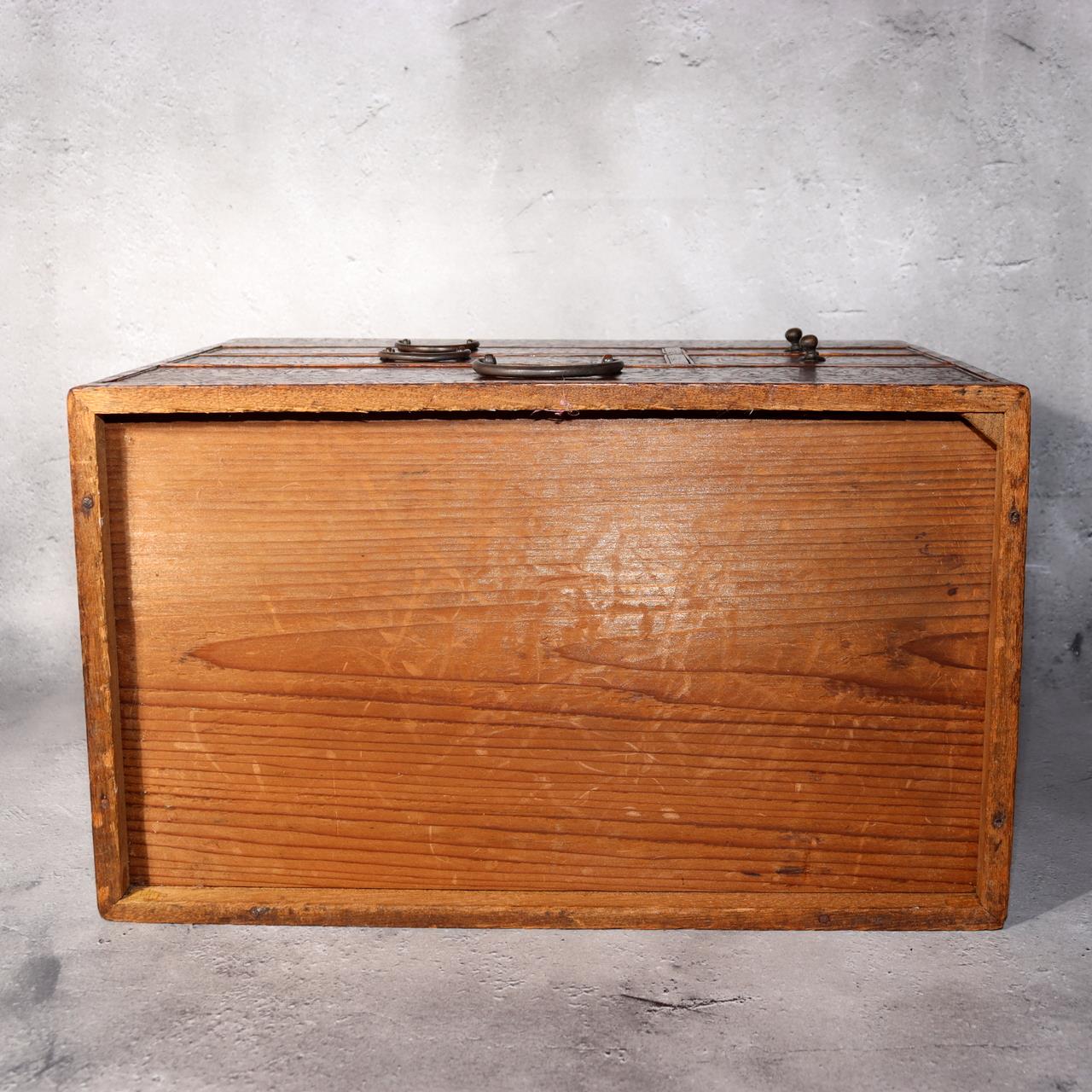 Japanese Wooden Sewing Box Tansu Chest of Drawers Keyaki Wood Vintage Haribako4