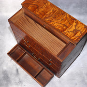 Japanese Wooden Sewing Box Tansu Chest of Drawers Keyaki Wood Vintage Haribako16