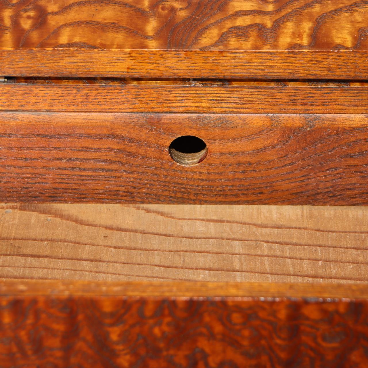 Japanese Wooden Sewing Box Tansu Chest of Drawers Keyaki Wood Vintage Haribako17