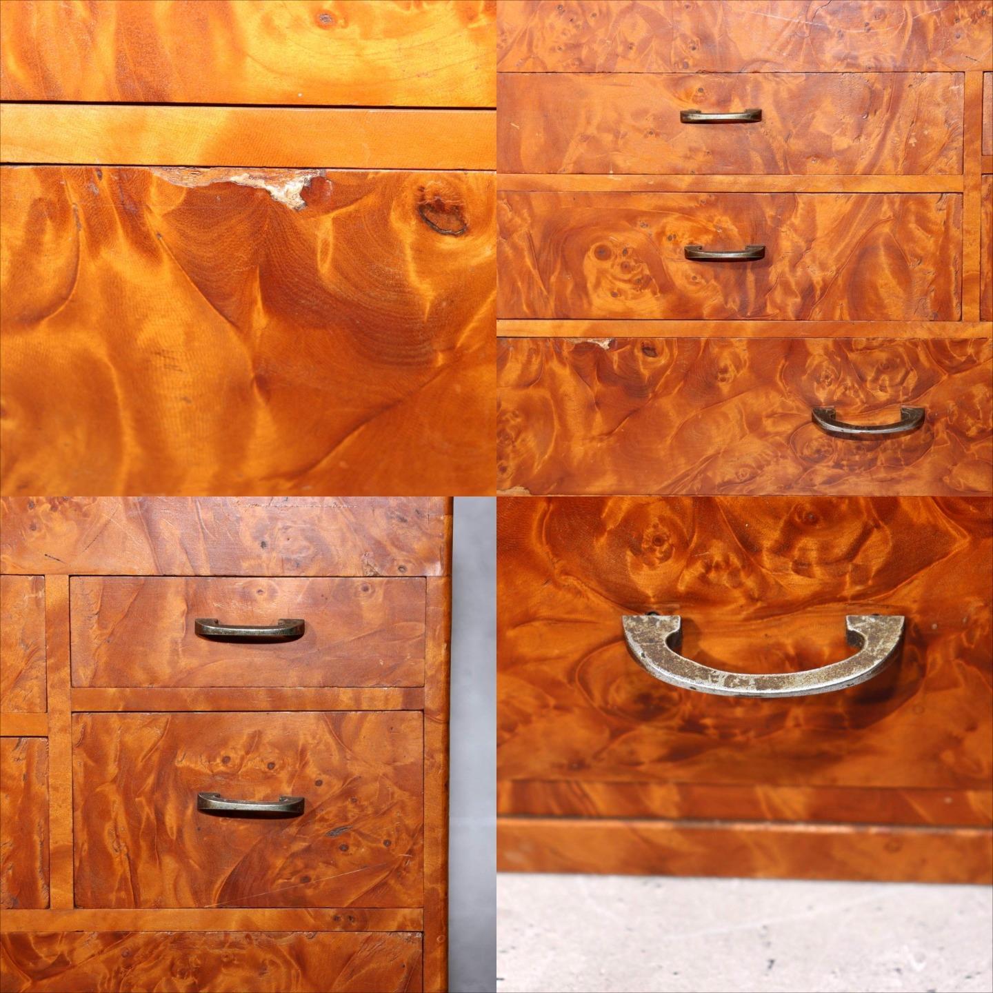 Japanese Wooden Sewing Box Tansu Chest of Drawers Vintage Haribako Storage8