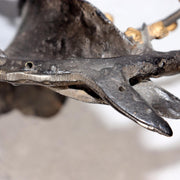 Japanese Bronze Rooster Figurine Plum Blossom Branch Ornament Signed  BOS97515