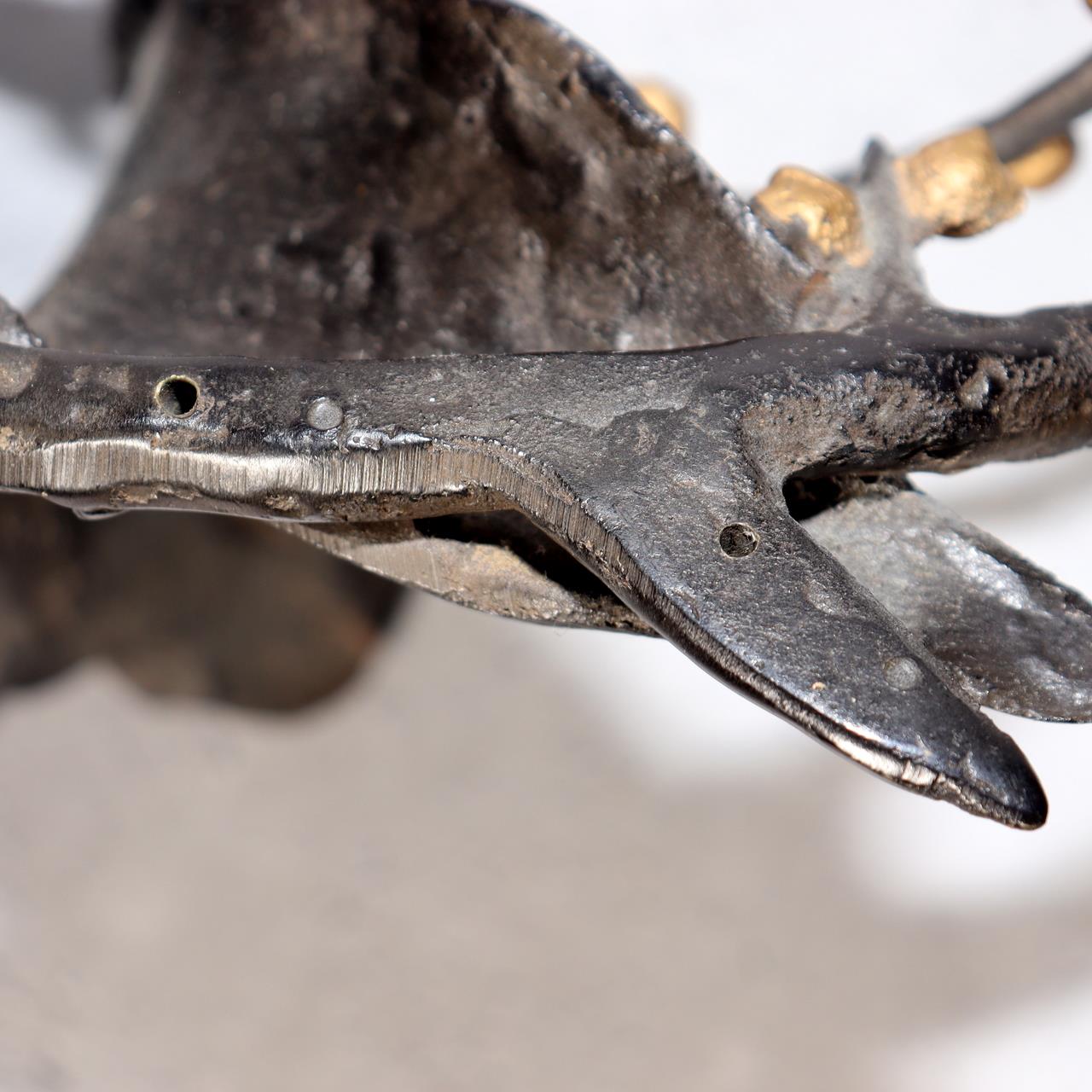 Japanese Bronze Rooster Figurine Plum Blossom Branch Ornament Signed  BOS97515