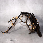 Japanese Bronze Rooster Figurine Plum Blossom Branch Ornament Signed  BOS97516