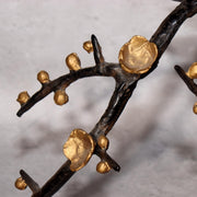 Japanese Bronze Rooster Figurine Plum Blossom Branch Ornament Signed  BOS97517