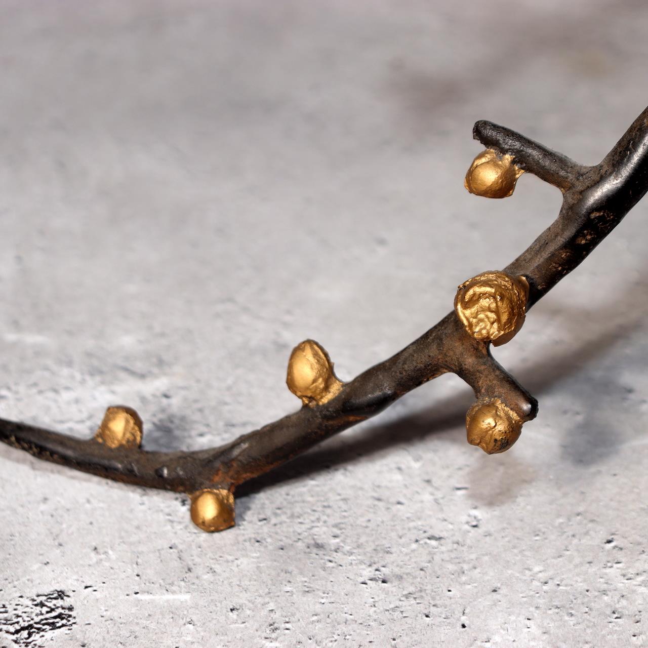 Japanese Bronze Rooster Figurine Plum Blossom Branch Ornament Signed  BOS97518