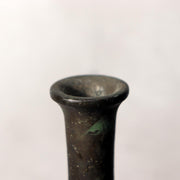 Japanese Bronze Flower Vase Long Neck Ikebana Display Vessel Patina BV6896