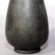 Japanese Bronze Flower Vase Long Neck Ikebana Display Vessel Patina BV68914