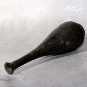 Japanese Bronze Flower Vase Long Neck Ikebana Display Vessel Patina BV68916