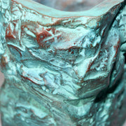 Japanese Bronze Vase Shiraishi Masayoshi Textured Green Patina with Box BV69016