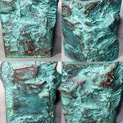 Japanese Bronze Vase Shiraishi Masayoshi Textured Green Patina with Box BV6907