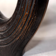 Japanese Bronze Vase Sculptural Hollow Form Signed with Wooden Box BV69116