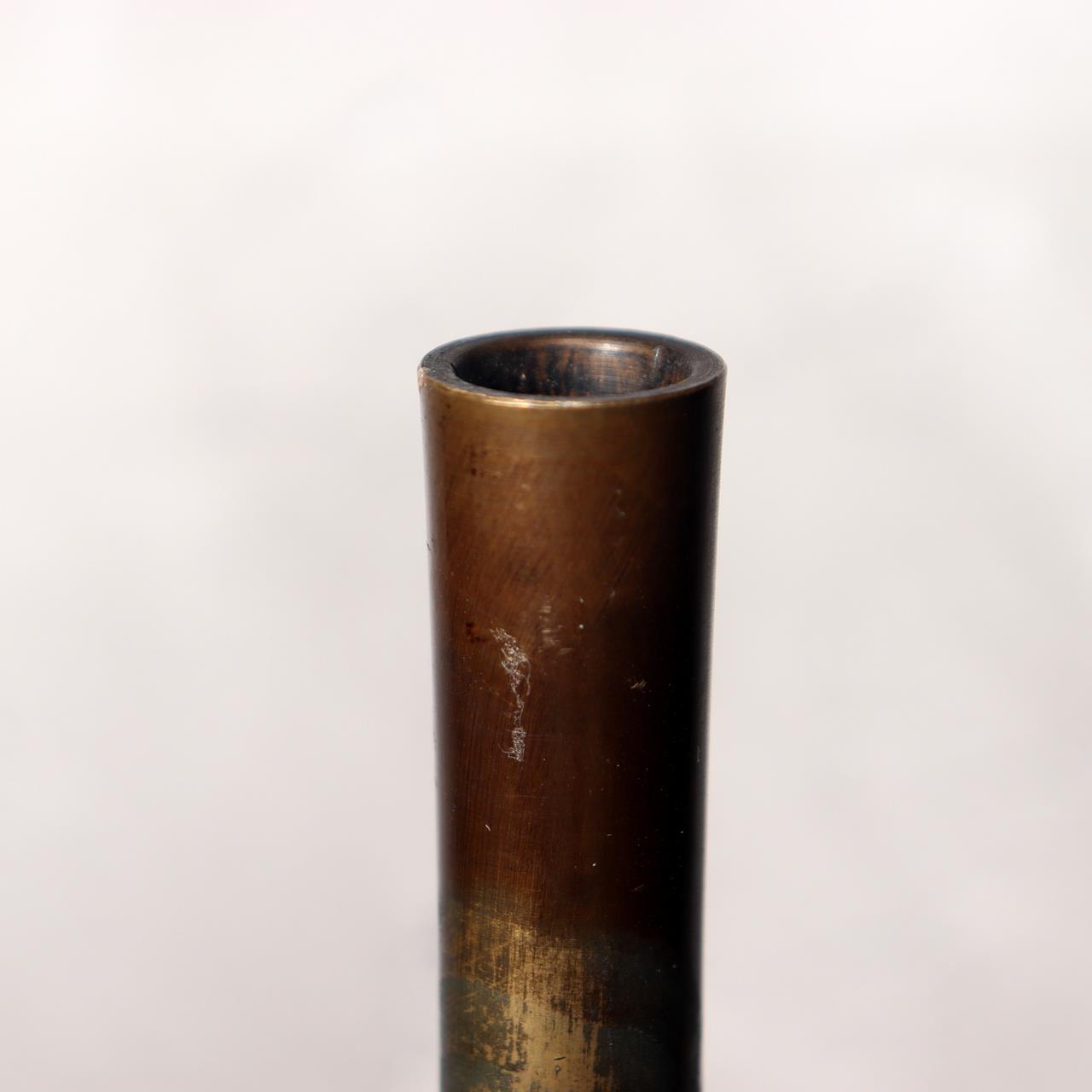 Japanese Vintage Bronze Vase Tall Slim Ikebana Display BV6935