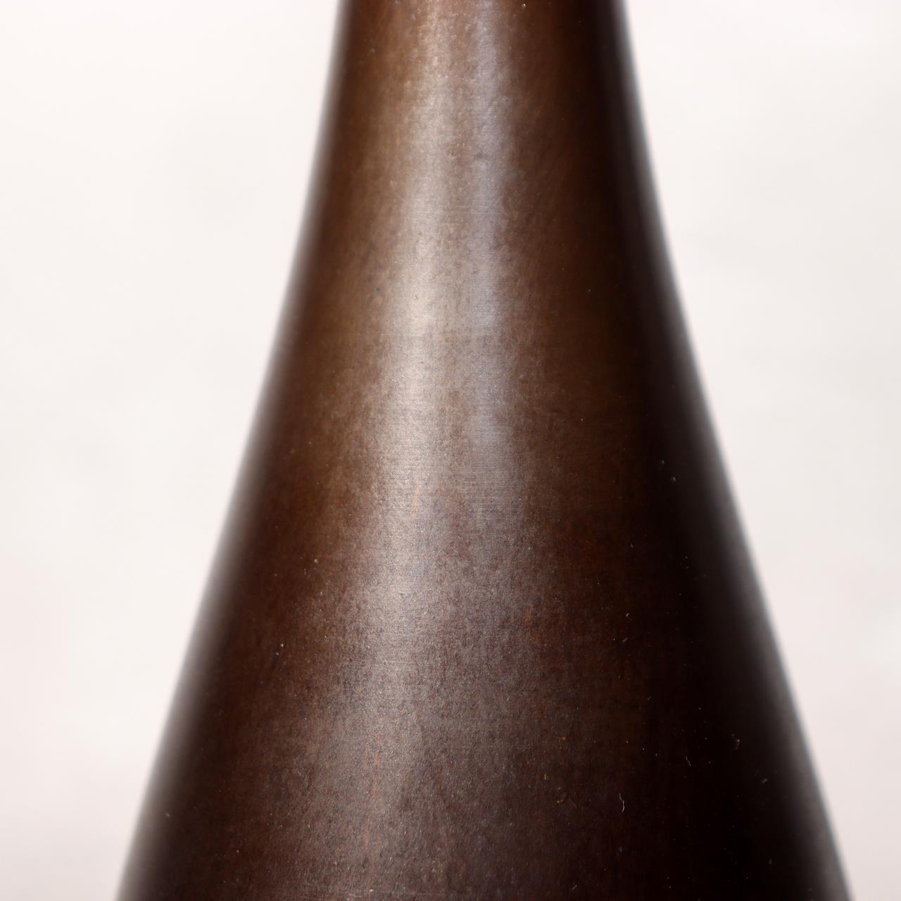 Japanese Vintage Bronze Vase Tall Slim Ikebana Display BV69315